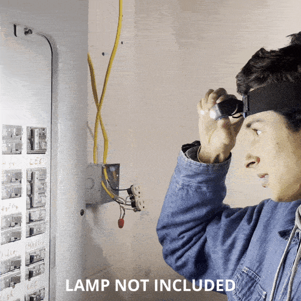 GIF of man detaching Noxgear Tracer Lamp from head strap to get a better view. (Lamp not included in purchase of Head Strap)
